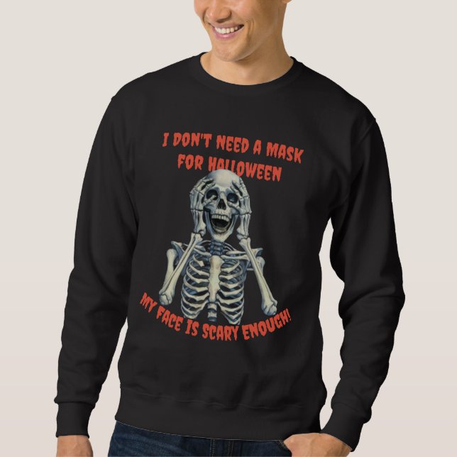 Moletom Esqueleto de Halloween Personalizado Engraçado (Frente)