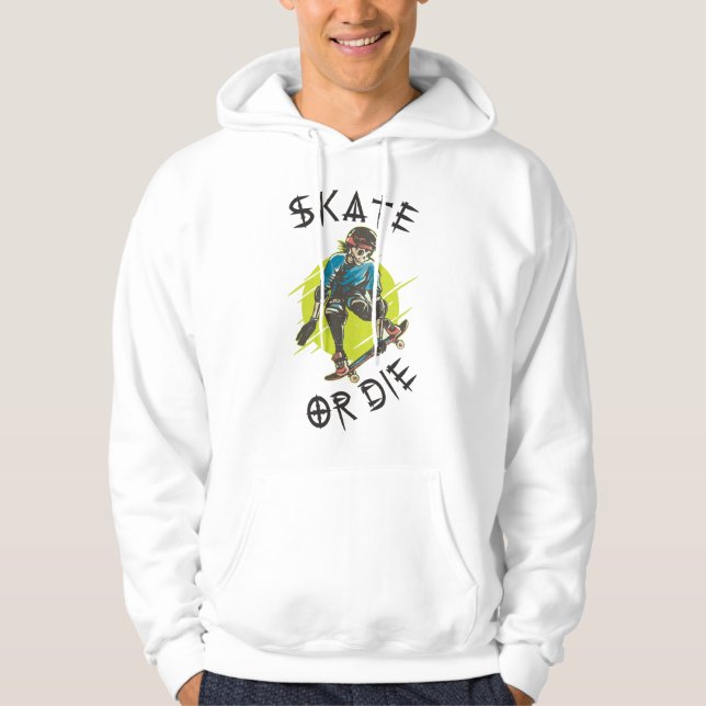 Moletom Esqueleto de skate ou morra Skatista (Frente)