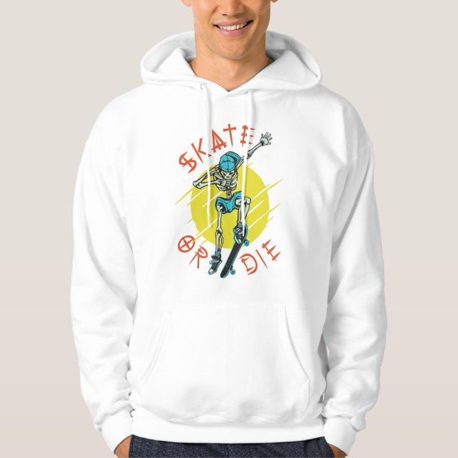 Moletom Esqueleto de Skate ou Morra Skatista (Frente)