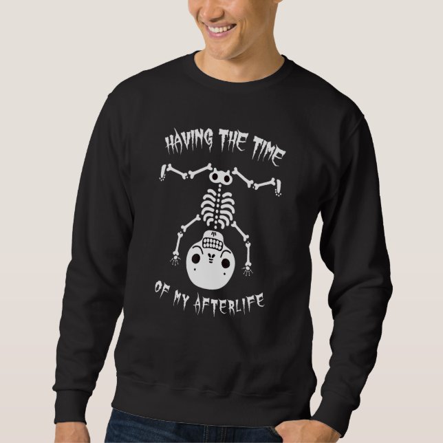 Moletom Esqueleto do Tempo do Meu Halloween da Vida Pós-Mo (Frente)