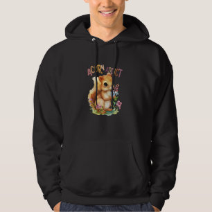Moletom esquilo com flores, gordinho e viciado em bolota.