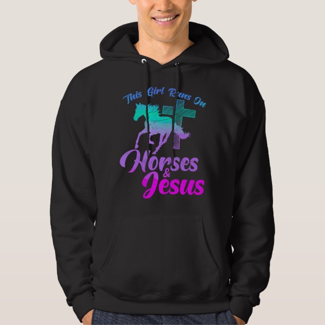 Moletom ESSA GAROTA VIVE DE CAVALOS & JESUS Amor Equestre  (Frente)