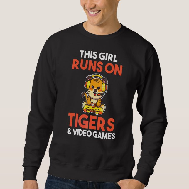 Moletom Esta Garota Funciona Com Tigres E Videos games (Frente)