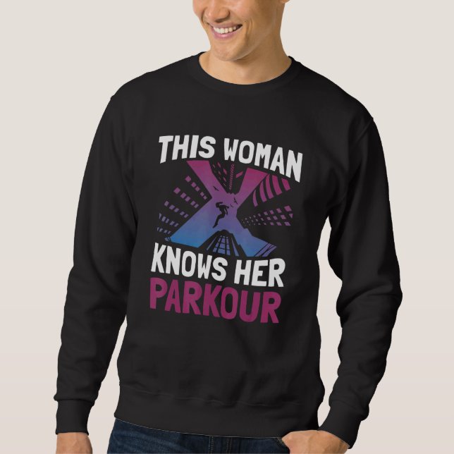 Moletom Esta Mulher Conhece Seu Rastreador de Parkour Free (Frente)