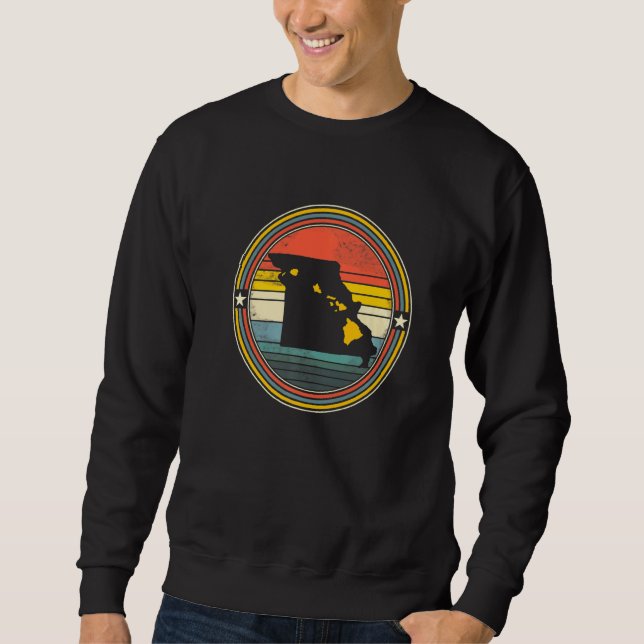 Moletom Estado do Missouri Hawaii Roots Origine State Map  (Frente)