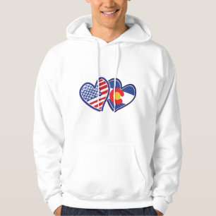 Moletom Estados Unidos e Colorado Flag Hearts