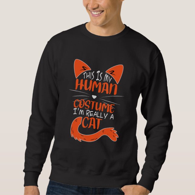 Moletom Este É Meu Disfarce Humano Eu Sou Realmente Um Gat (Frente)
