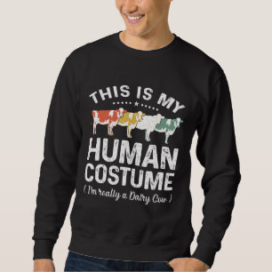Moletom Este É Meu Disfarce Humano Vintage Vaca Leiteira H