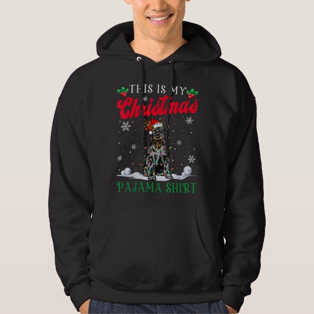 Moletom Este É O Meu Cachorro Pajama Schnauzer De Natal (Frente)