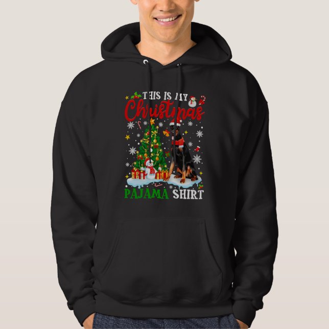 Moletom Este É O Meu Natal Pajama Doberman 96 (Frente)