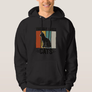 Moletom Este Garoto Ama Gatos Design Retro Amante de Gatos