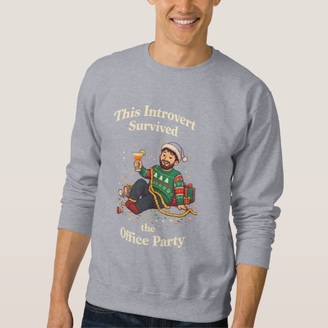 Moletom Este Introvertido Sobreviveu à Festa de Natal do E (Frente)