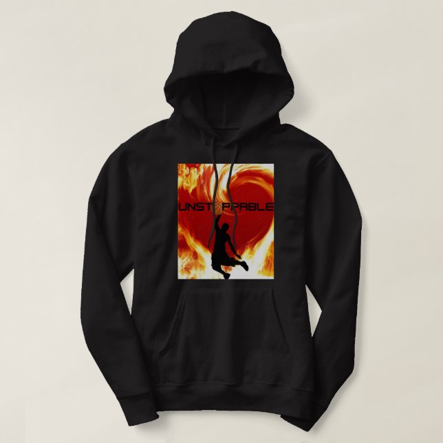 Moletom Esteja em chamas com este Hoodie de basquete impar (Frente do Design)
