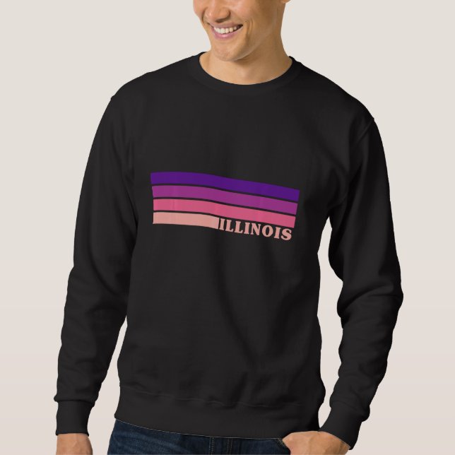 Moletom Estilo Cor - de - rosa púrpura 70s do Illinois Ret (Frente)