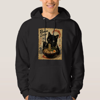 Moletom Estilo de Arte Japonês Ramen de Gato Preto Aconche