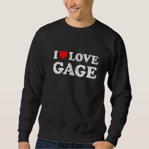 Moletom Estilo Grunge Angustiado Desgastado Eu Amo Gage