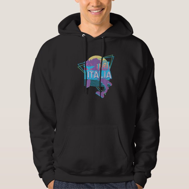 Moletom Estilo italiano Vaporwave Estético Mapa Italiano (Frente)