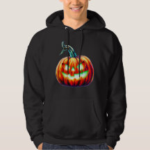 Estilo RETRO Jack-o-Lantern Halloween Hoodie NEGRO