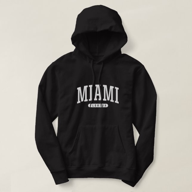 Moletom Estilo Universitário Miami Hoodie FL EUA (Frente do Design)