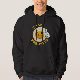 Moletom Estou Tão Ovo-Citado! Camisola com Capuz de Pun do