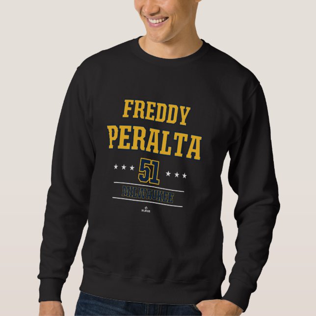 Moletom Estrela de Baseball Freddy Peralta Milwaukee MLBPA (Frente)