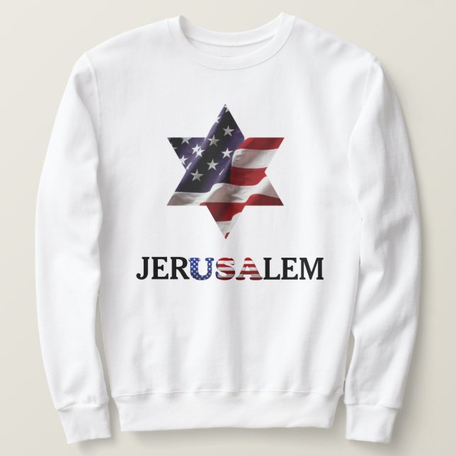 Moletom Estrela de Davi EUA, jerUSAlem Israel Palestina Gu (Frente do Design)
