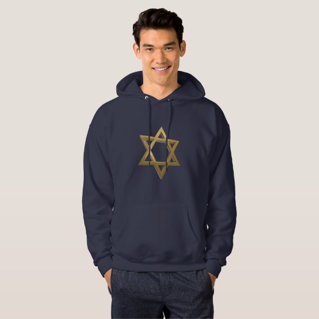 Moletom estrela do chanukkah david mens hoody sweatshirt (Frente Completa)