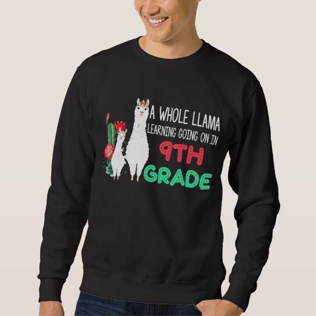 Moletom Estudante Llama Cactus Da 9ª Série Volta À Escola (Frente)