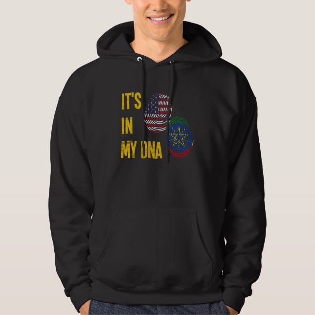 Moletom Ethiopia Ethiopians Africa Flag Proud DNA American (Frente)