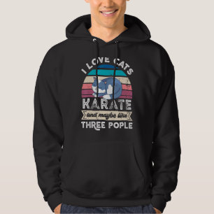 Moletom Eu Adoro Gatos Karate E Três Pessoas