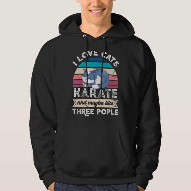 Moletom Eu Adoro Gatos Karate E Três Pessoas (Frente)