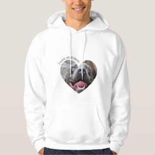 Moletom Eu adoro minha foto personalizada de cachorro pitb