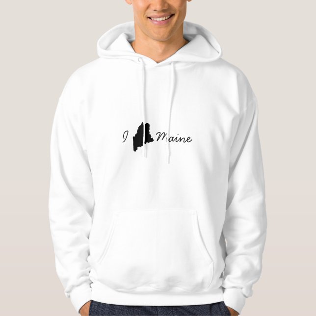 Moletom Eu amo a camisola de Maine (Frente)