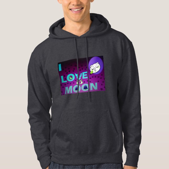 Moletom "Eu Amo a Lua" – Um Design de Arte Celestial Capri (Frente)
