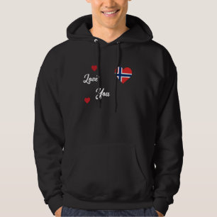 Moletom Eu amo a Noruega com bandeira norueguesa em um cor