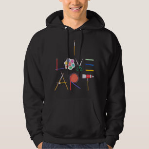 Moletom Eu Amo Arte Fofo Divertido Pintura Desenho Esboço 