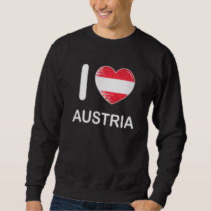 Moletom Eu Amo Áustria Minha Casa Meu País Coração Áustria