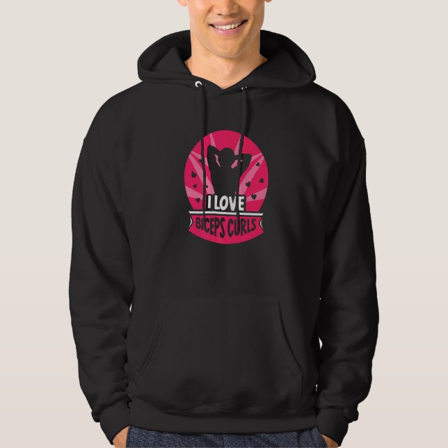 Moletom Eu Amo Biceps Curls Curl Sayings Workout Muscle (Frente)