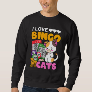 Moletom Eu Amo Bingo E Gatos Jogador Apostador Kitty