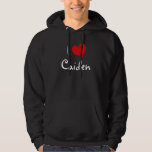 Moletom Eu Amo Caiden<br><div class="desc">design de coração "Eu Amo Caiden". Ótimas ideias de presente de aniversário.</div>