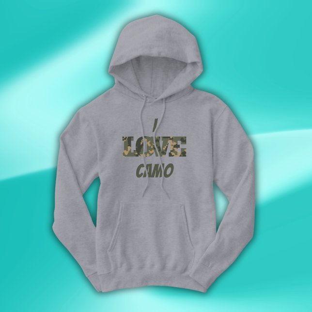 Moletom Eu Amo Camouflage Verde Brown | (Criador carregado)