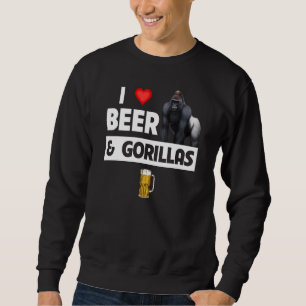 Moletom Eu Amo Cerveja e Gorilas Bebendo Macaco Fauna Selv
