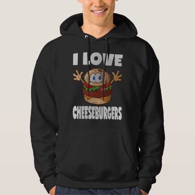 Moletom Eu Amo Cheeseburgers Engraçado Fofo Vintage Cheese (Frente)