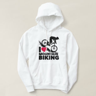 Moletom Eu Amo Design de Silhuette de Biking de Montanha