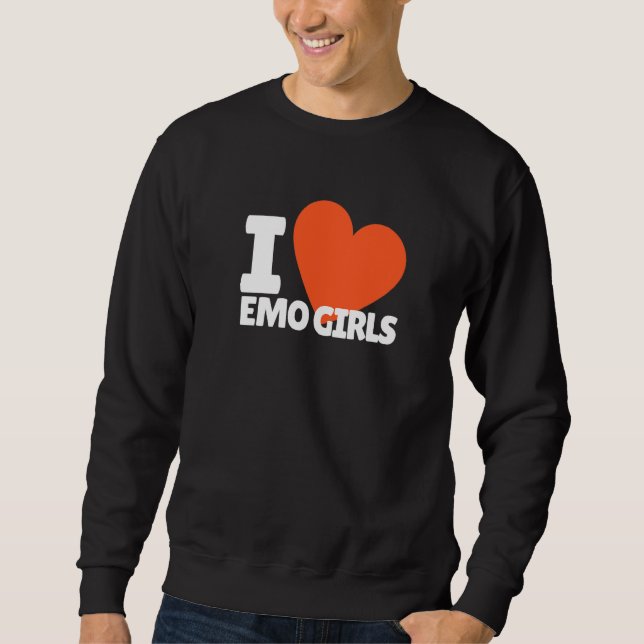 Moletom Eu Amo Garotas Emo Coração Egirl (Frente)