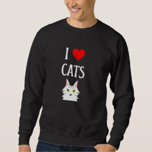 Moletom Eu Amo Gatos Eu Adoro Gatos Amante de Gatos Grande
