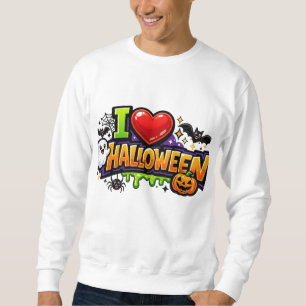 Moletom Eu Amo Gráfico de Cultura Pop do Halloween