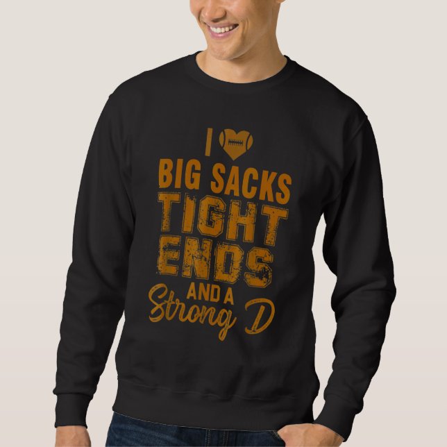 Moletom Eu Amo Grandes Sacos Tight Ends e Um D Forte Diver (Frente)