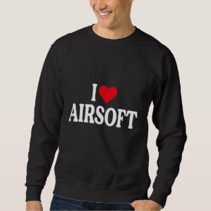 Moletom Eu amo "Heart Airsoft" com "Red Heart" Eu amo "Air
