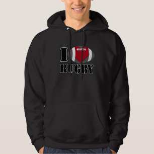 Moletom Eu amo Hoodies do futebol de rugby